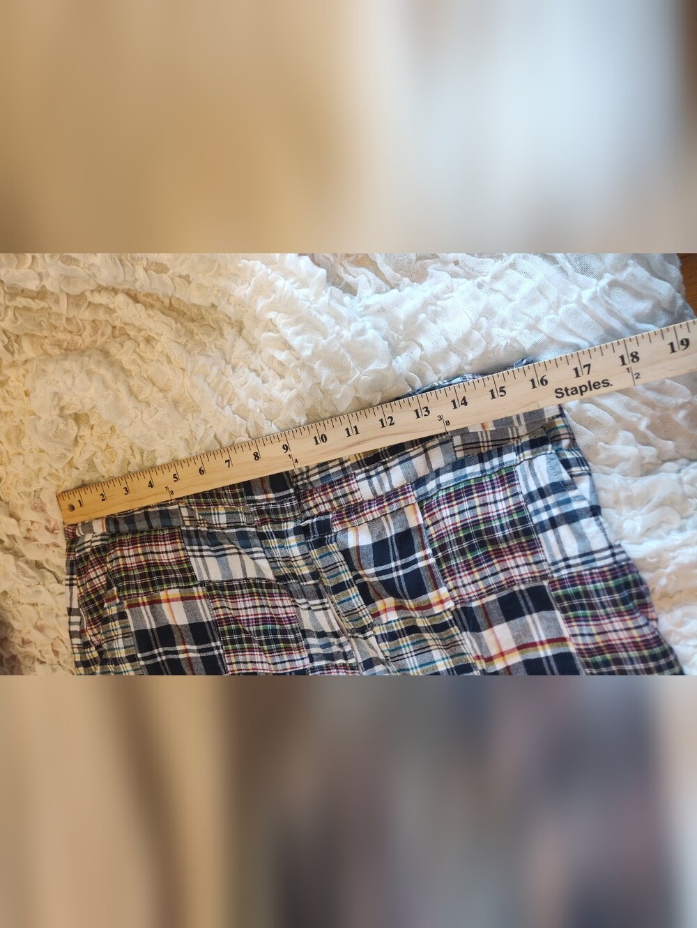 Carole Little Navy, White & Multicolor Madras Patchwork Plaid Skirt EUC size 12 - Picture 10 of 10